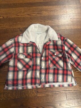 HYFVE- Plaid Sherpa-lined Shacket- Medium